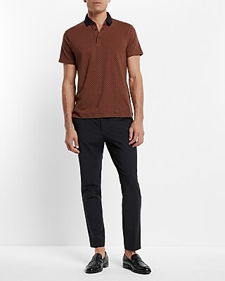 Geo Print Contrast Collar Moisture-Wicking Performance Polo - image 2