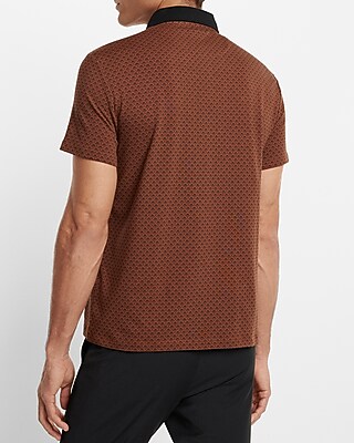 Geo Print Contrast Collar Moisture-Wicking Performance Polo - image 4