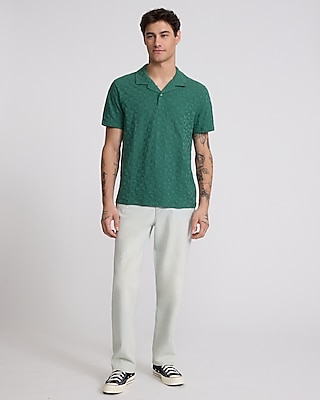 Textured Checkered Cotton-Blend Jacquard Polo