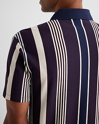 Striped Luxe Pique Polo