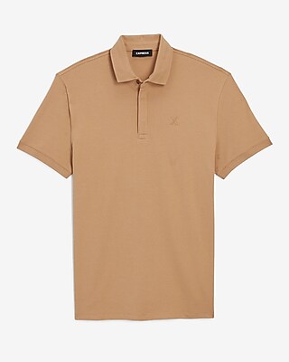 Solid Embroidered Logo Moisture-Wicking Luxe Pique Polo
