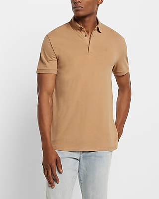 Solid Embroidered Logo Moisture-Wicking Luxe Pique Polo