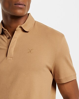 Solid Embroidered Logo Moisture-Wicking Luxe Pique Polo