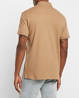 Solid Embroidered Logo Moisture-Wicking Luxe Pique Polo
