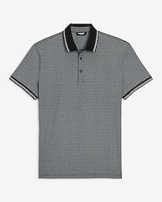 Geo Print Stretch Jersey Polo