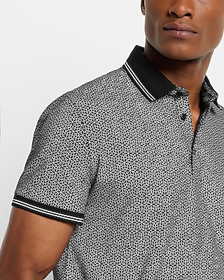 Geo Print Stretch Jersey Polo