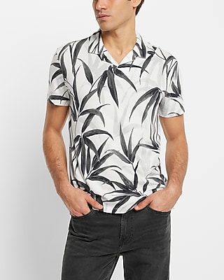 Palm Print Jersey Polo