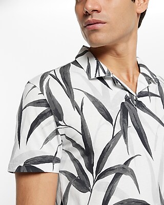 Palm Print Jersey Polo