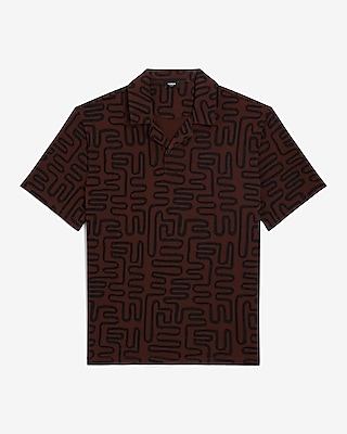 Relaxed Geo Print Jersey Polo