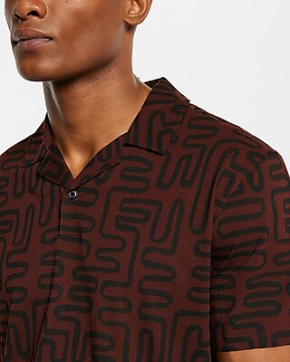 Relaxed Geo Print Jersey Polo