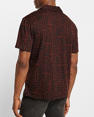 Relaxed Geo Print Jersey Polo