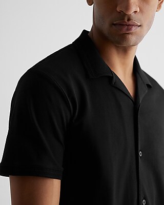 Solid Luxe Pique Button Down Polo