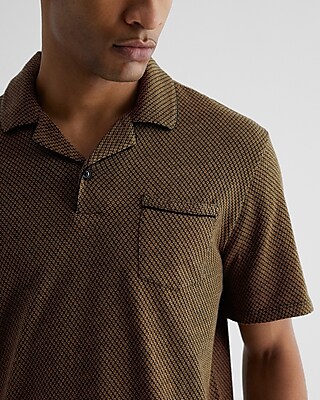 Relaxed Geo Print Jacquard Polo