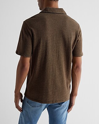 Relaxed Geo Print Jacquard Polo