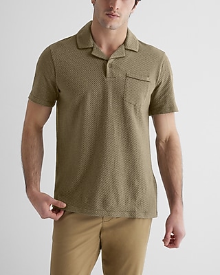 Relaxed Geo Print Jacquard Polo