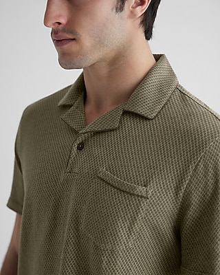 Relaxed Geo Print Jacquard Polo
