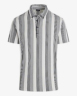 Textured Stripe Cotton-Blend Polo