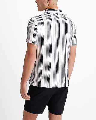 Textured Stripe Cotton-Blend Polo