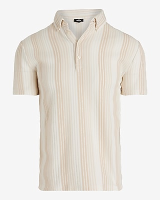 Textured Stripe Cotton-Blend Polo