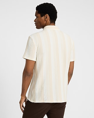 Textured Stripe Cotton-Blend Polo