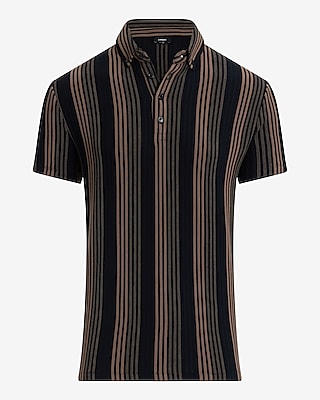 Textured Stripe Cotton-Blend Polo