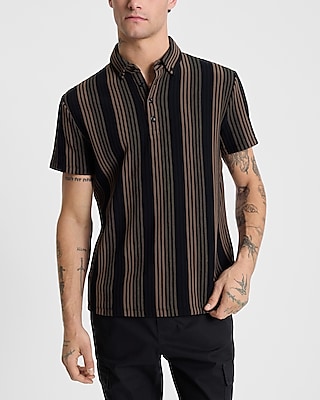 Textured Stripe Cotton-Blend Polo