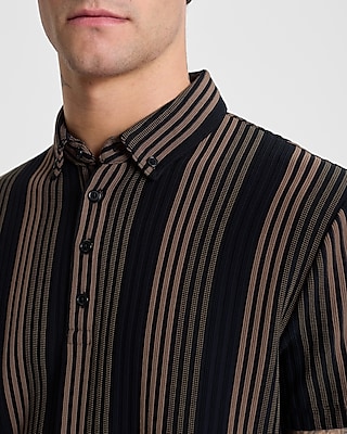 Textured Stripe Cotton-Blend Polo