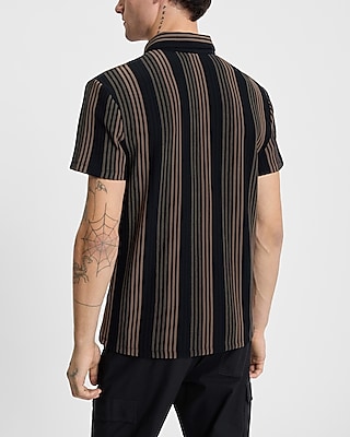 Textured Stripe Cotton-Blend Polo