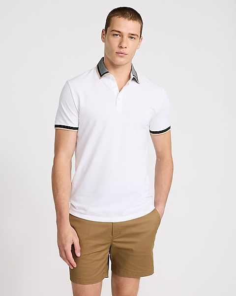 Tipped Luxe Pique Polo | Express Tipped Luxe Pique Polo | Express