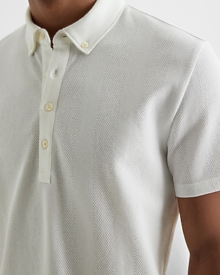 Striped Jacquard Cotton-Blend Polo