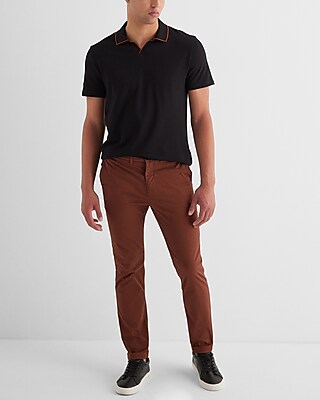 Tipped Johnny Collar Luxe Pique Polo
