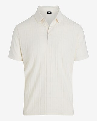 Textured Geo Cotton-Blend Jacquard Polo