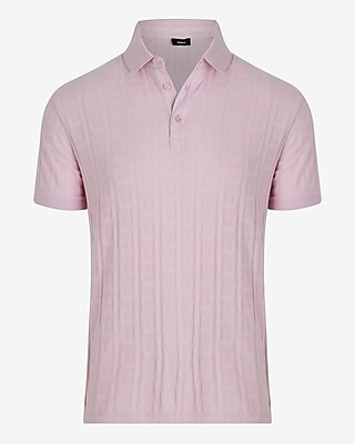 Textured Geo Cotton-Blend Jacquard Polo