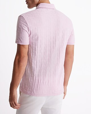 Textured Geo Cotton-Blend Jacquard Polo