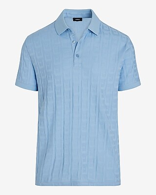 Textured Geo Cotton-Blend Jacquard Polo