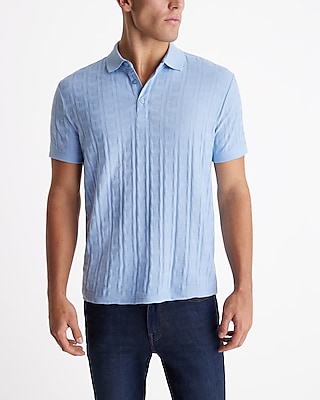 Textured Geo Cotton-Blend Jacquard Polo