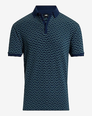 Geo Jacquard Short Sleeve Polo