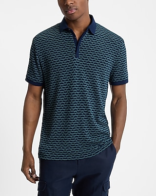 Geo Jacquard Short Sleeve Polo