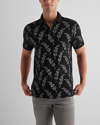 Messina - Multi Floral - Soft Jersey Polo Shirt Floral Print, Polo Shirts