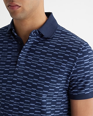 Geo Print Luxe Pique Polo