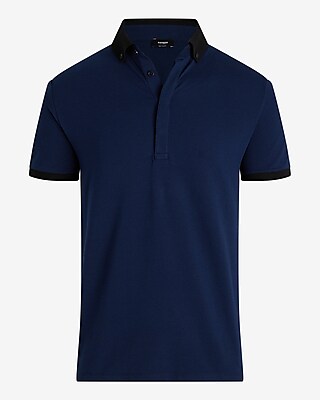 Button-Down Collar Luxe Pique Polo