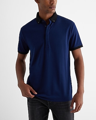 Button-Down Collar Luxe Pique Polo