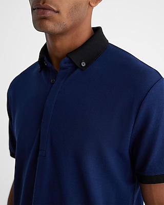Button-Down Collar Luxe Pique Polo