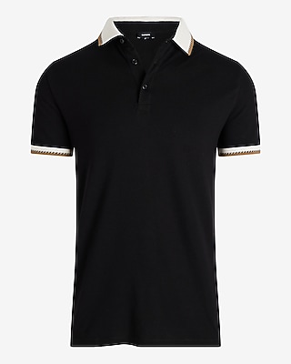 Geo Tipped Luxe Pique Polo