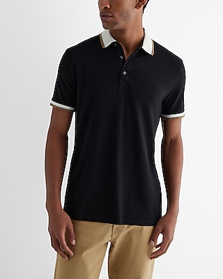 Geo Tipped Luxe Pique Polo