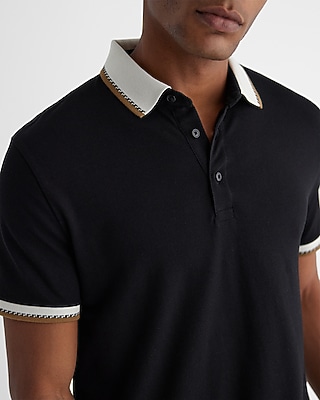 Geo Tipped Luxe Pique Polo