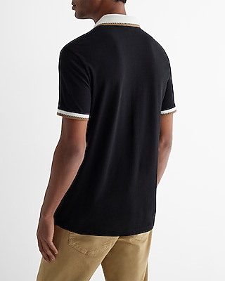 Geo Tipped Luxe Pique Polo