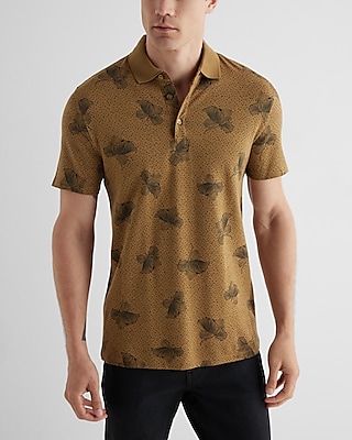 dot floral luxe pique polo