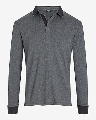 Herringbone Cotton Jacquard Long Sleeve Polo - image 5