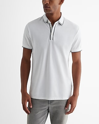 tipped luxe pique polo